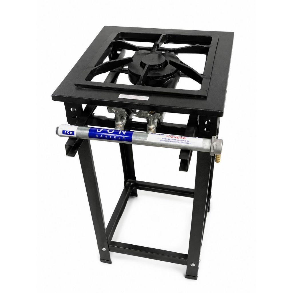 Fogão Industrial 1 Boca Alta Pressão com pés Aço Carbono Grelha 30x30 Cozinha
