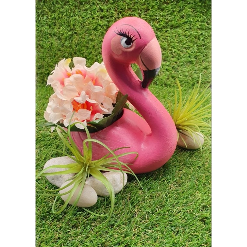 Cachepot Flamingo Cerâmica, Sala, Jardim, Decoração, Lembrancinha