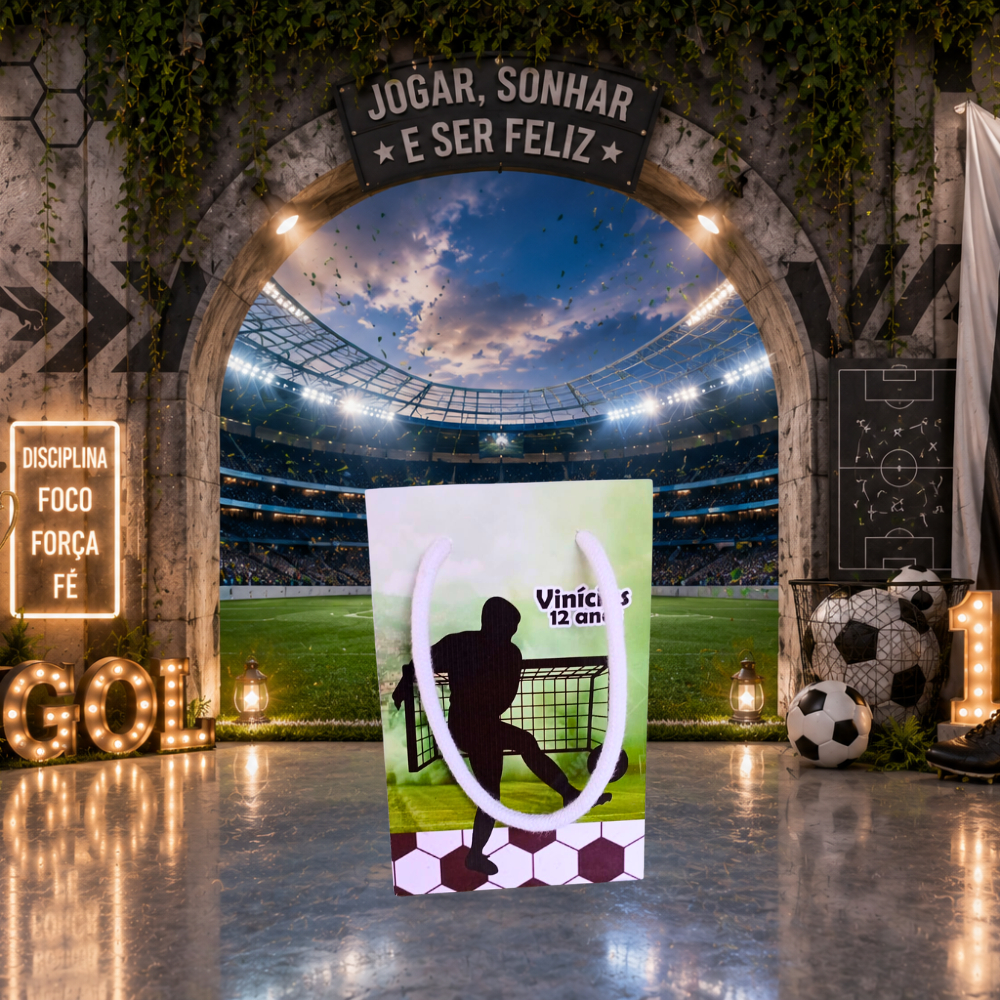 Sacolinha P Futebol Personalizada/Lembrancinha de Festa /Aniversário