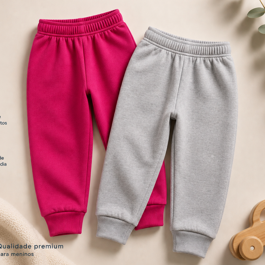 Kit 2calça de moletom infantil menina 1 ao 16 inverno quentinha calça moletom infantil feminina