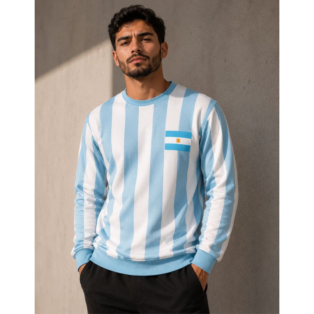 Blusa Time Moletom Estampa Argentina Copa Moda Confortavel