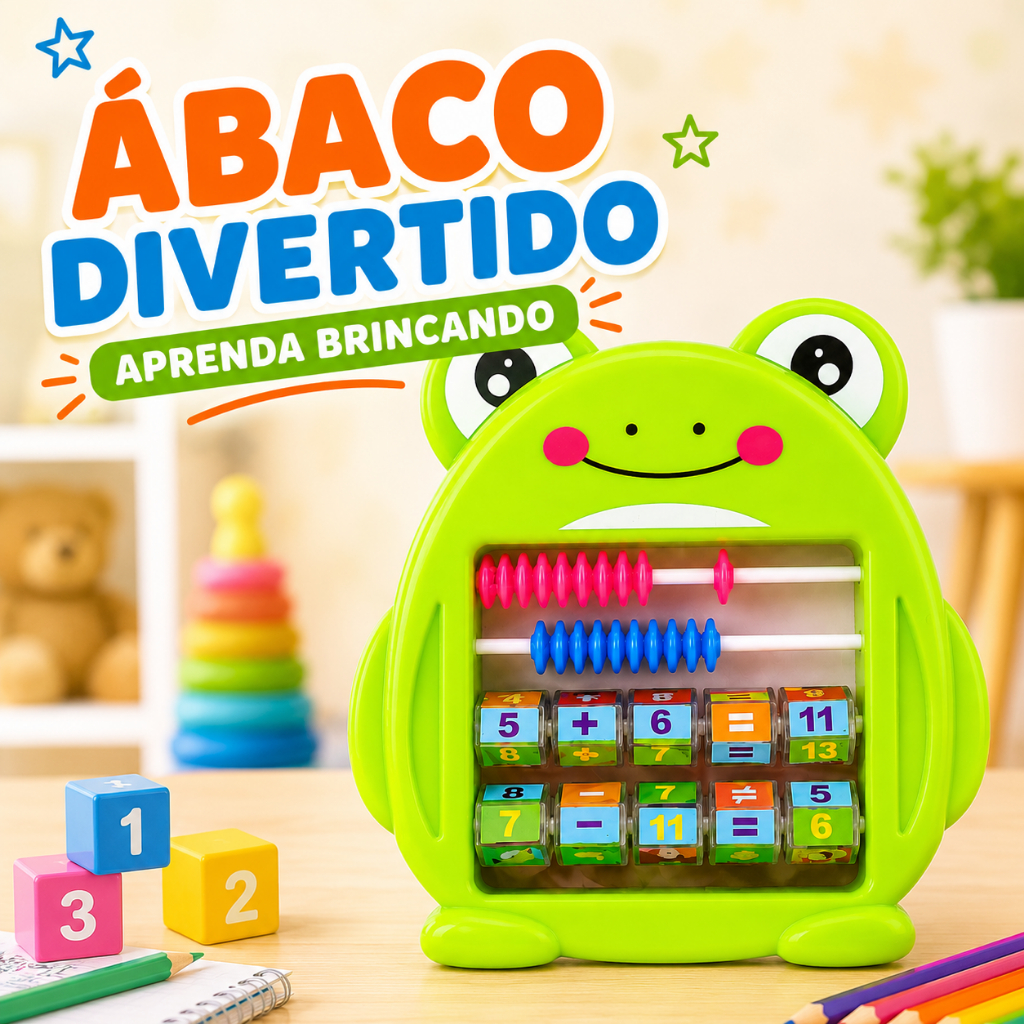 Ábaco Divertido Sapinho Educativo Infantil Aprenda Brincando Matemática e Coordenação