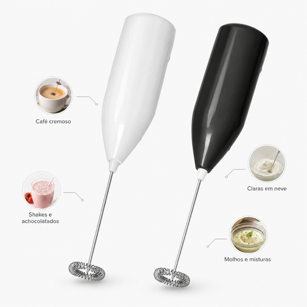 Mixer Misturador Batedor Portátil Elétrico Para Bebidas Café Leite Shake Ovos 1 Clique