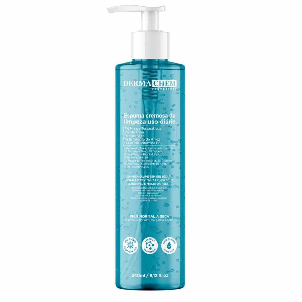 Espuma Cremosa De Limpeza Uso Diário Dermachem 240ml