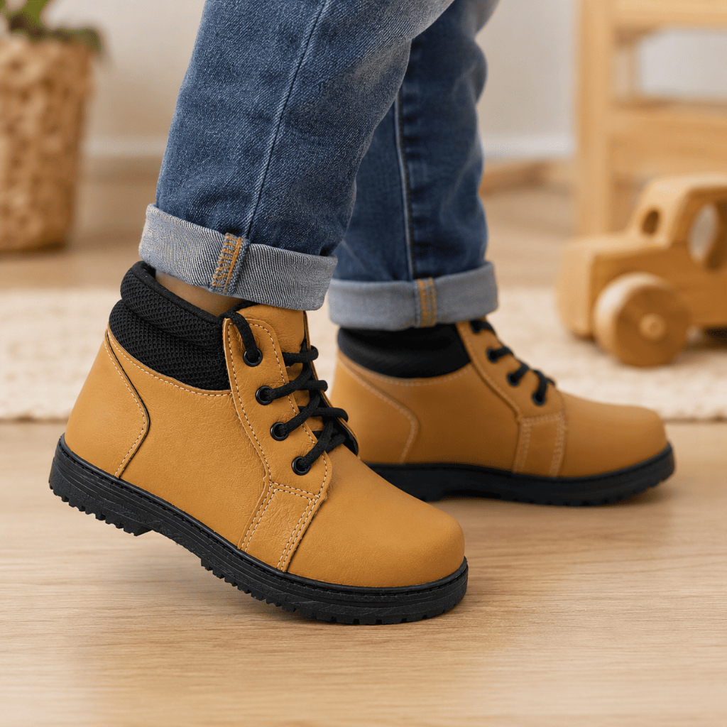Bota Infantil Coturno Masculino Super Confortável Menino Antiderrapante tratorado