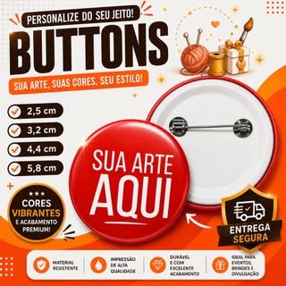 20 Bottons 2,5cm 3,2cm 4,4cm e 5,8cm Boton Broche Pin Botom Personalizado