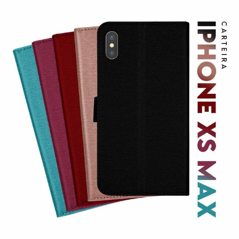 Capa de carteira flip cover Proteção completa 360° Fecho magnético IPHONE XS MAX