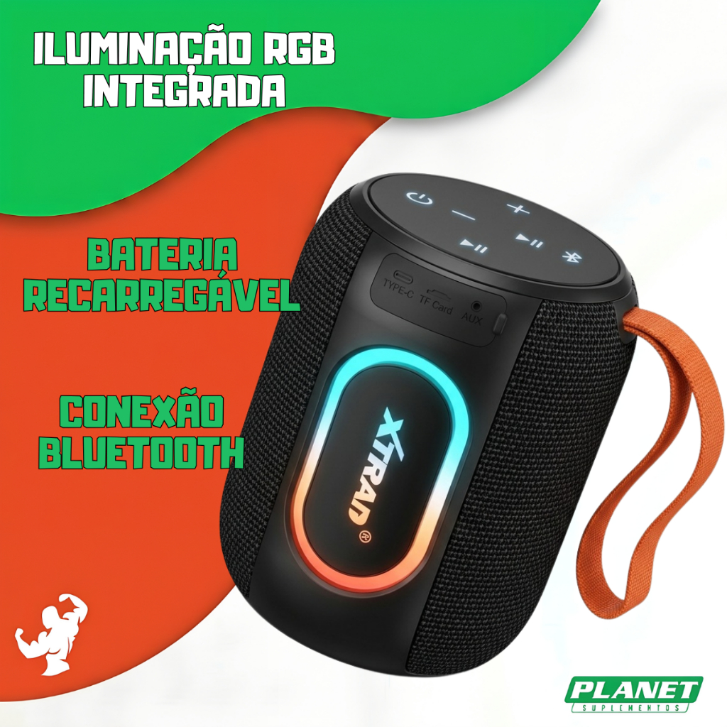 Caixa de Som Neo Box XDG-359 Xtrad Bluetooth Iluminação RGB Som Potente Bateria Recarregável