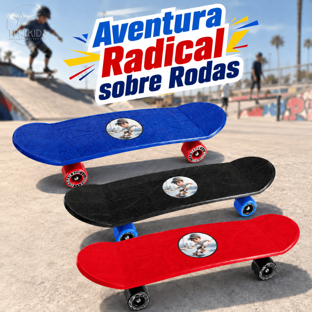 Skate Infantil Street Semi Profissional Brinquedo Radical Criança Esporte Lazer Skateboard