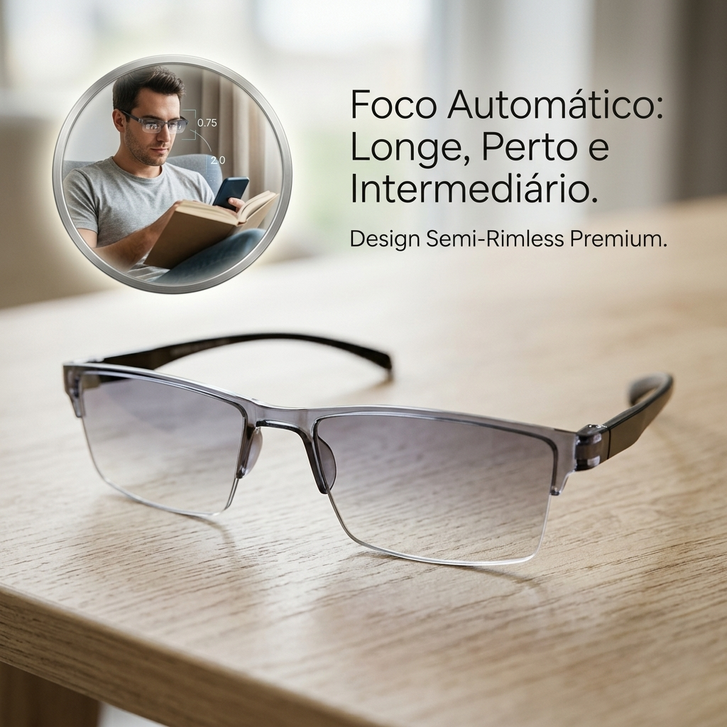 Shipcom Brasil Óculos de Leitura - Automático Inteligente, Super Leve, Anti - Luz Azul, para Todos