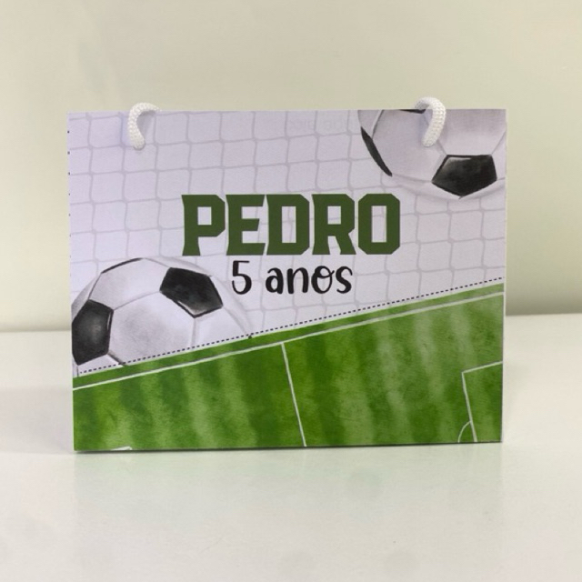 Sacolinha Personalizada Futebol - PEGUE E MONTE | Sacola Infantil | Lembrancinha de Festa | Aniversário Infantil