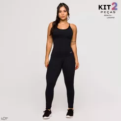 Conjunto Regata Alcinha e Calça Legging Básica Fitness Feminina Academia Corrida Treino