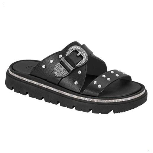 Sandália Feminina Moleca Chinelo Solado Tratorado Designer Moderno Confortável