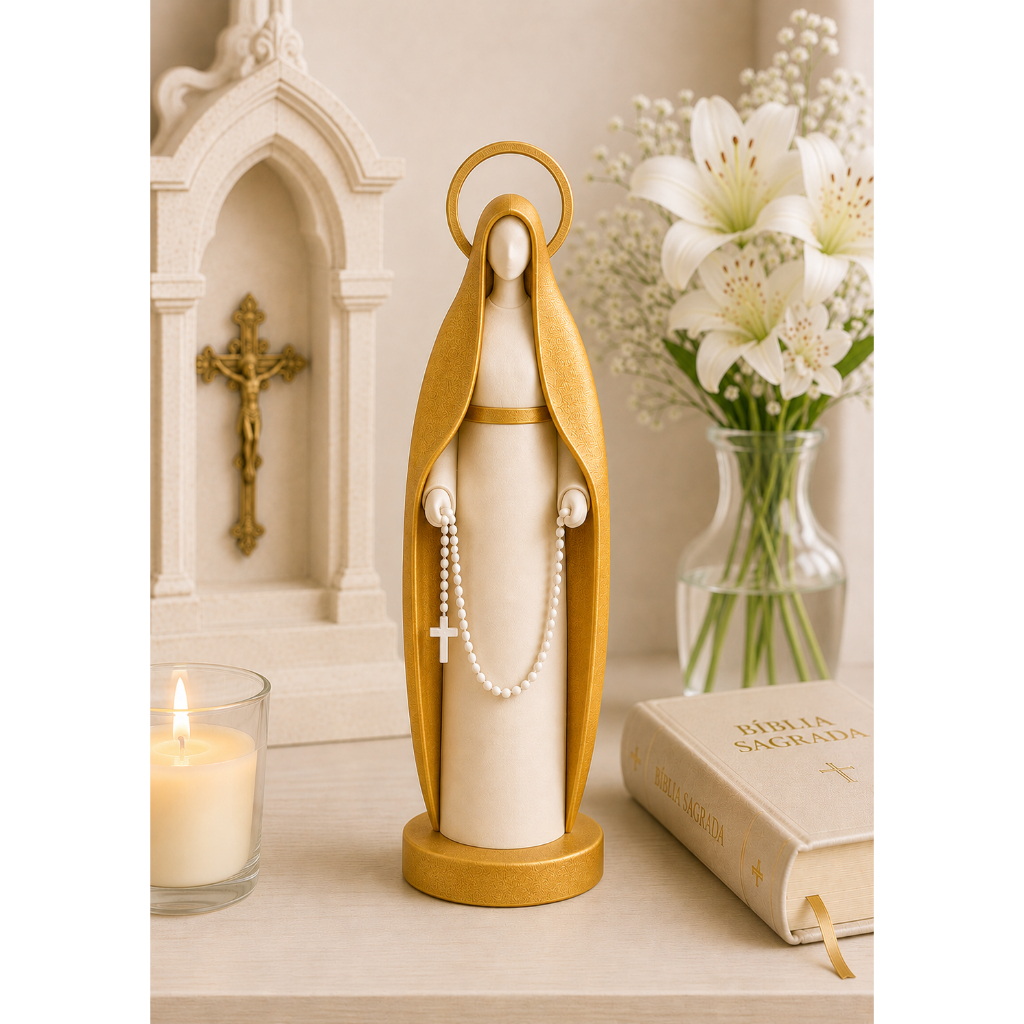 decoração religiosa nossa senhora | estatua, imagem sacra, presente batizado, imagem santa, católica — imagem 2 de 2