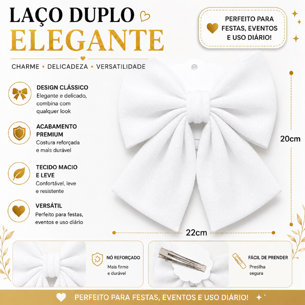 Laço Grande Boutique para Cabelo Presilha Infantil/adulto Feminina