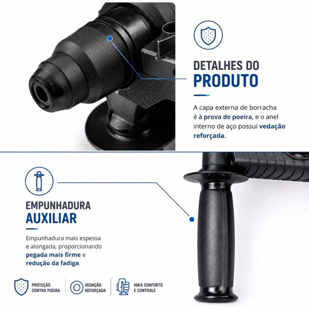 Furadeira Rompedor Perfurador Profissional 1000W Potente para Obras e Reformas · foto 2