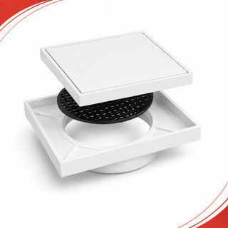 Ralo 10x10cm Oculto Invisível Piso Porcelanato Com Grelha