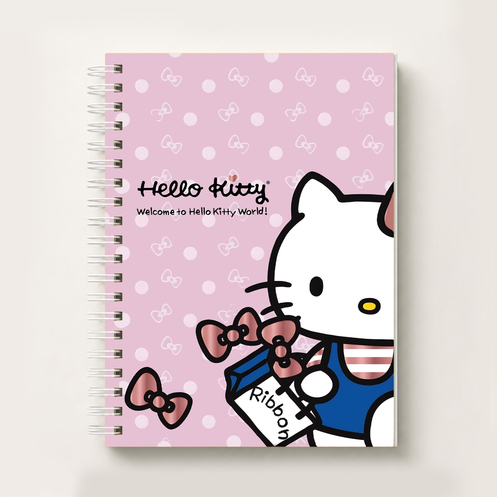 Caderno Hello Kitty  Espiral Capa Dura A5 Caderno Personalizado Capa Dura . 80 Fls