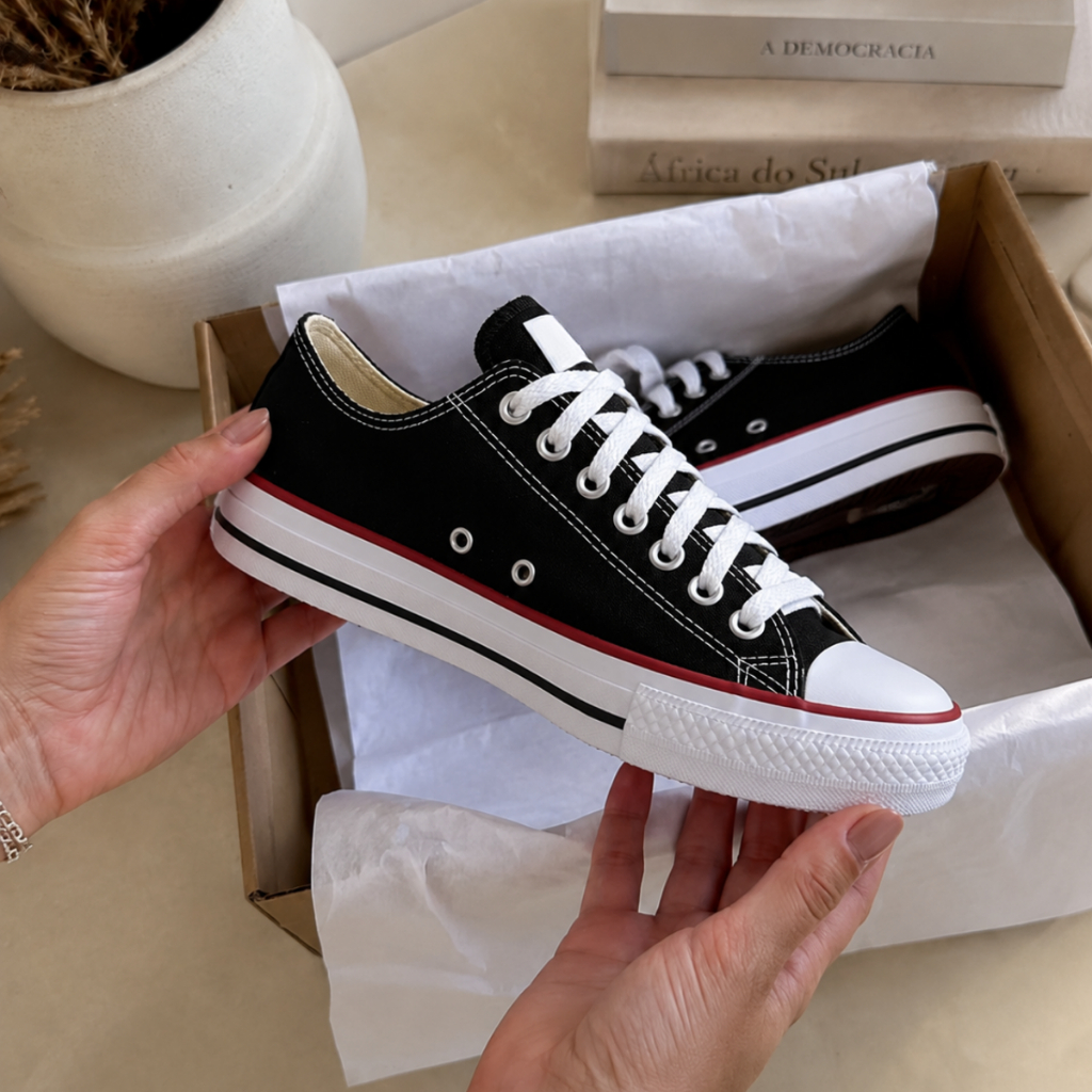 Tênis Feminino Casual Lona Barato Sapato Menina Casual Look Basico Envio Imediato