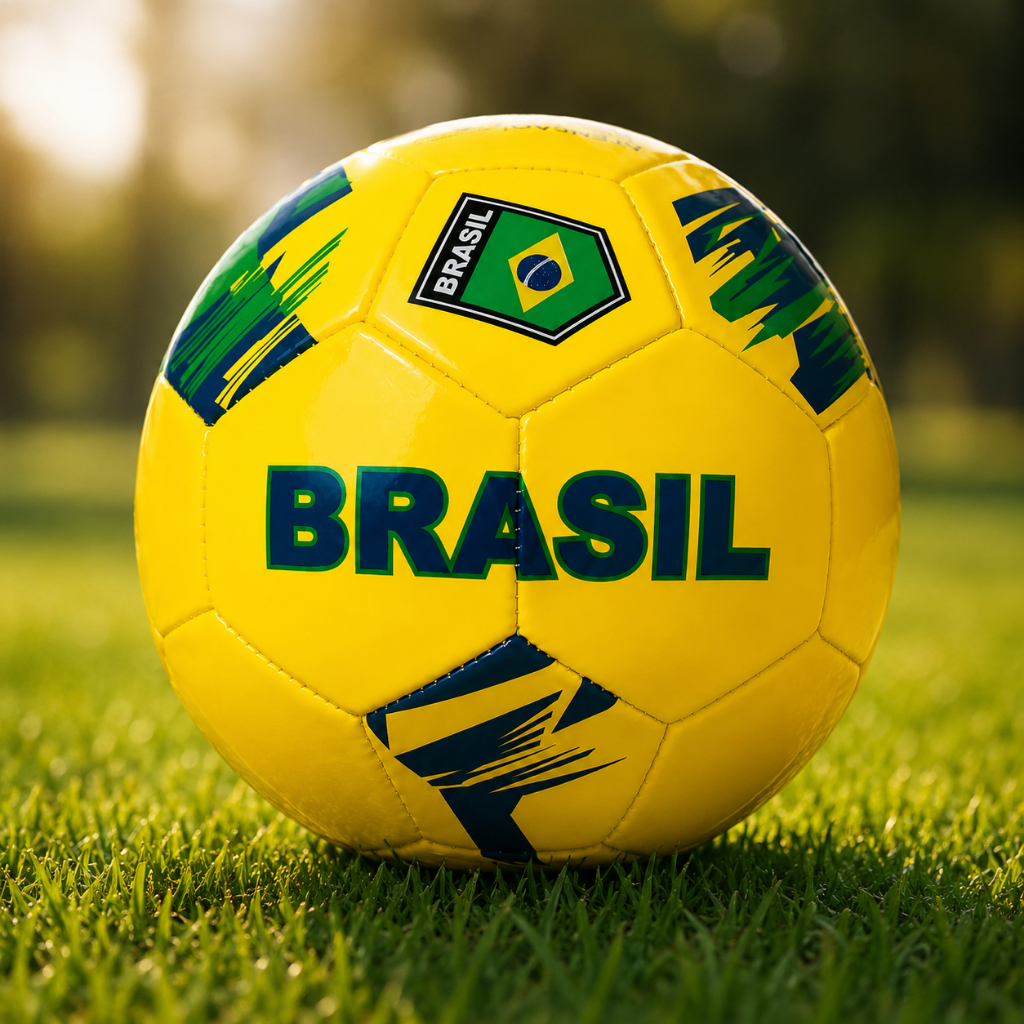 Bola de Futebol Brasil Copa do Mundo 2026 N5 Amarela Oficial Resistente para Jogos Treinos e Lazer