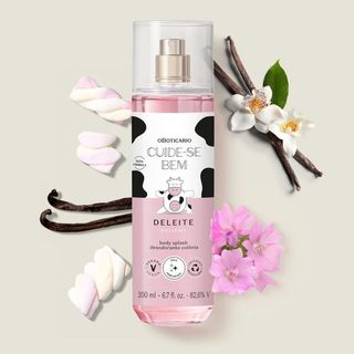 Body Splash Deleite Cuide-se Bem – Sinta o cheiro de merengue e baunilha para um dia feliz.
