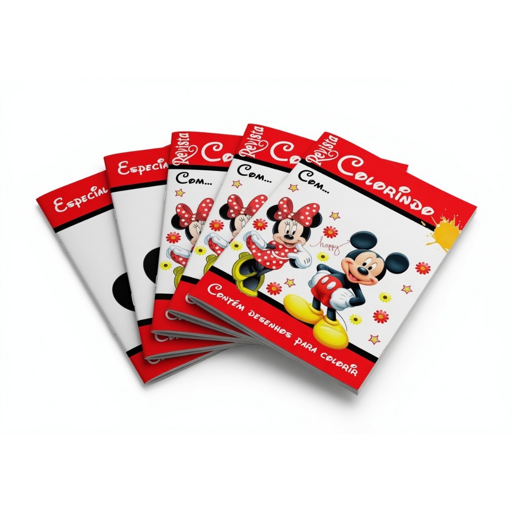 Kit 10-50 Un Livrinho de Colorir Mickey Mouse Personalizado com nome | Lembrancinha Aniversário Infantil