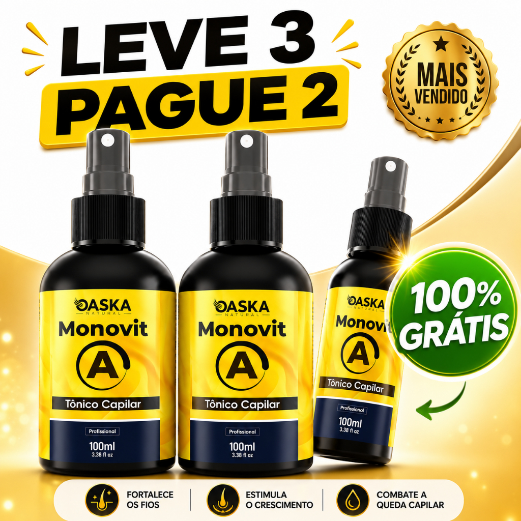 Tônico Capilar Monovit A 100ml Crescimento Rápido Fortalecedor de Raiz, Cresce Cabelo e Anti-Queda