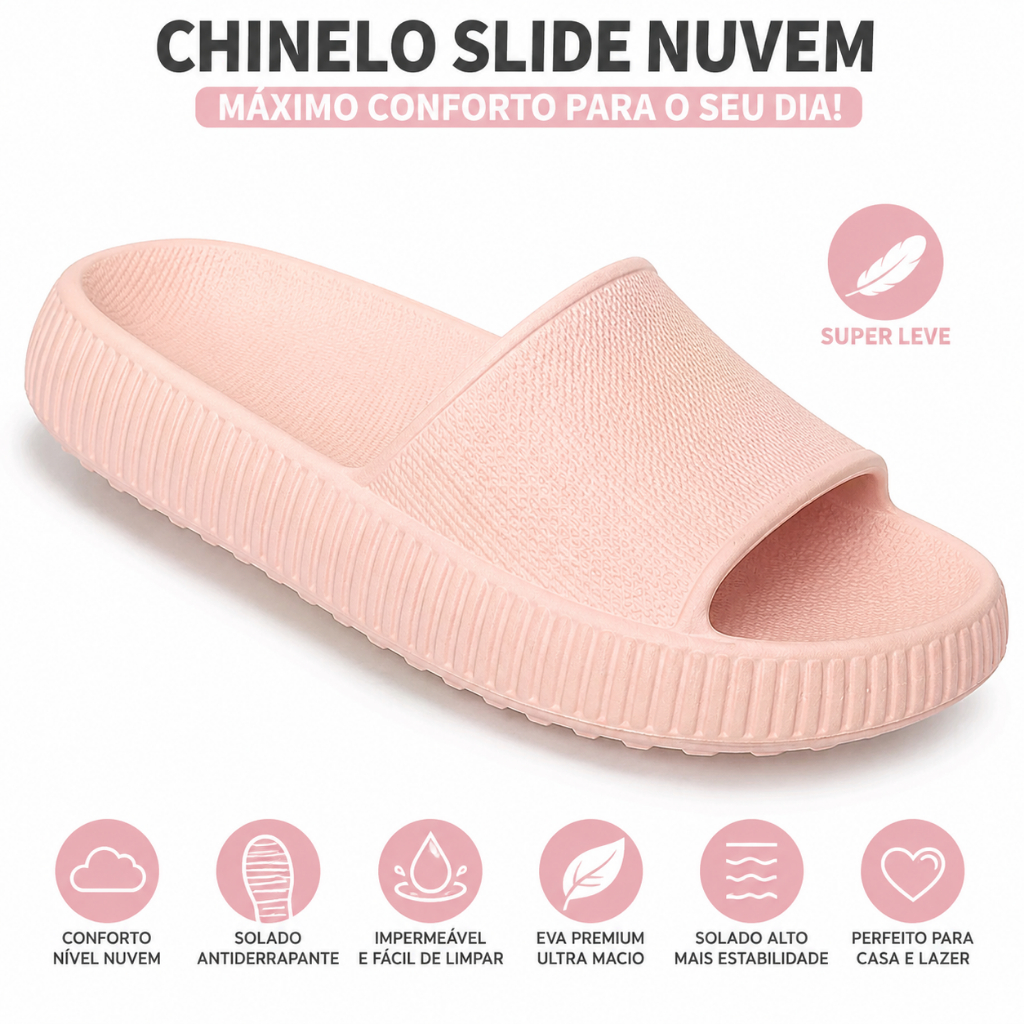 Chinelo Slide Nuvem Feminino EVA Macio Confortável Antiderrapante Leve Casual Ortopédico Antiderrapante Original