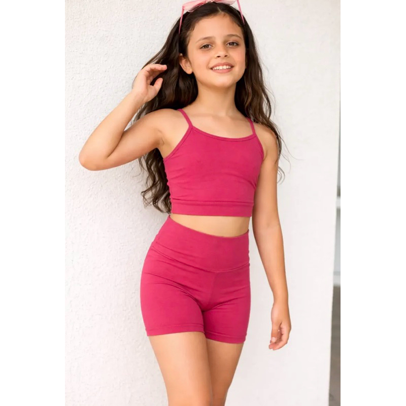 DIASP Conjunto Infantil Fitness Poliamida Academia Ginastica Crianca