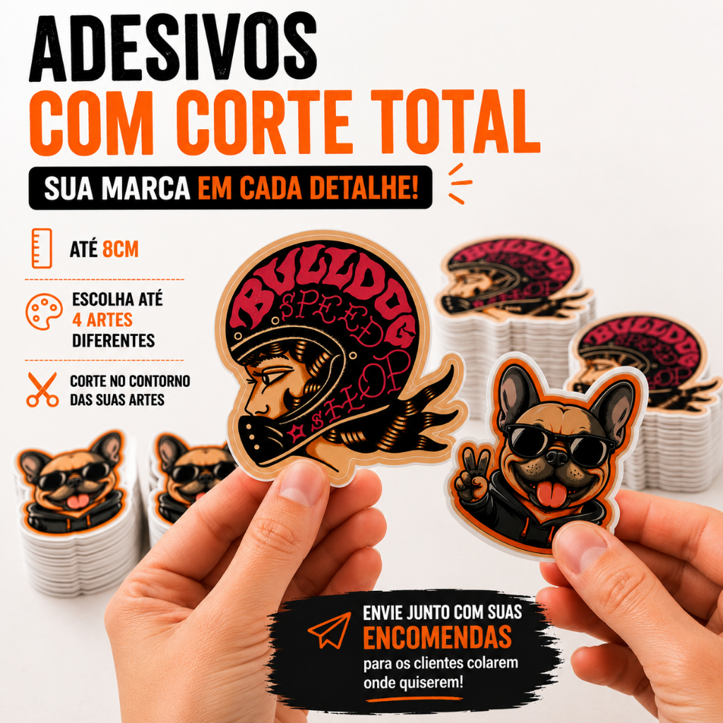 ADESIVOS PERSONALIZADOS I RECORTE CONFORME SUA IMAGEM I ESCOLHA 4 ARTES DIFERENTES I ATÉ 8CM