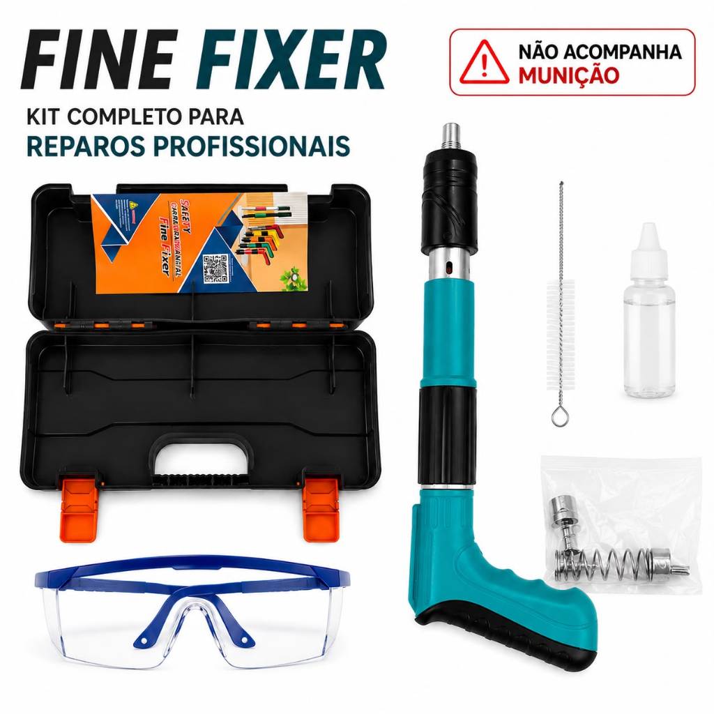 Pistola Finca Pino Manual para Concreto e Aço + Kit com Maleta