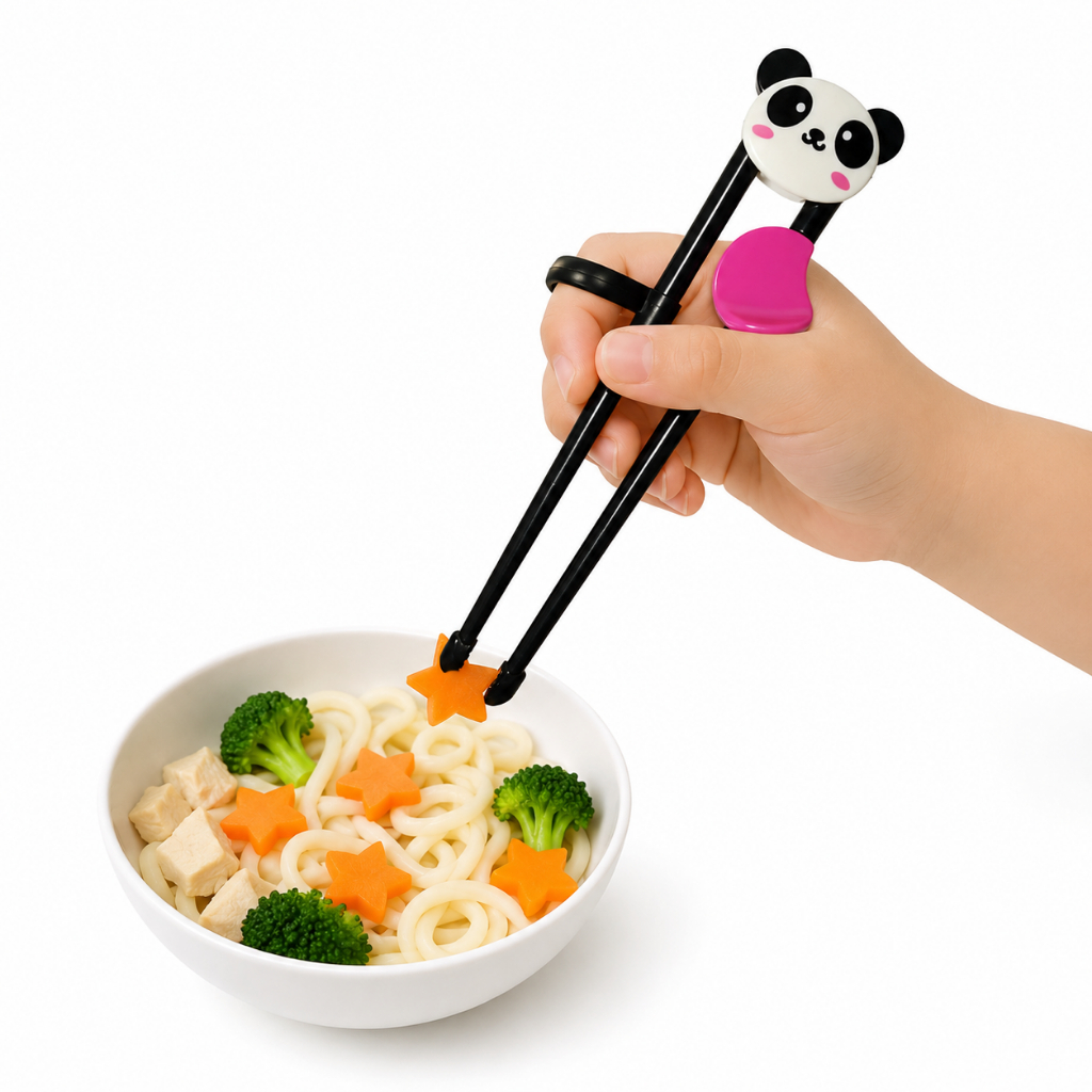 Hashi Infantil Panda com Adaptador Palitinho Fofo para Crianças