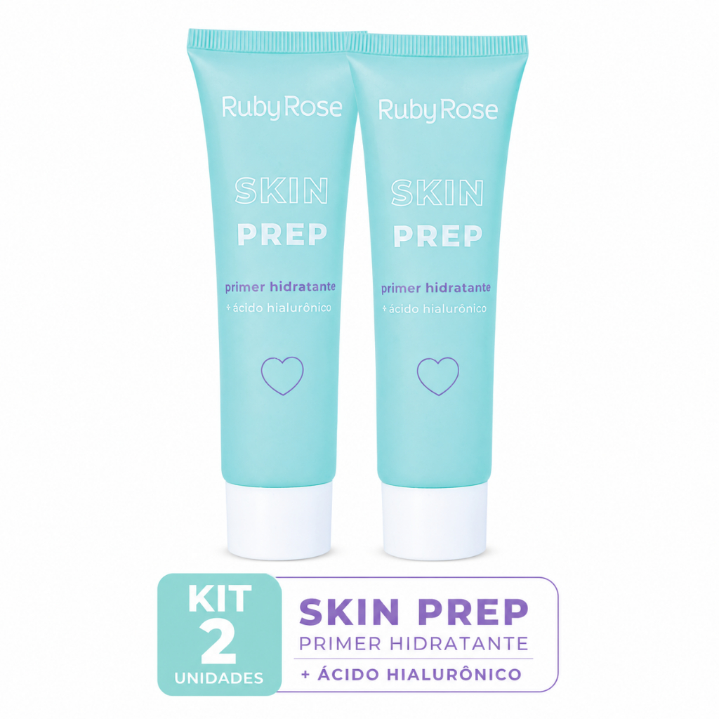 Kit 2 Skin Prep Primer Hidratante Ruby Rose Ácido Hialurônico Pré Maquiagem Original