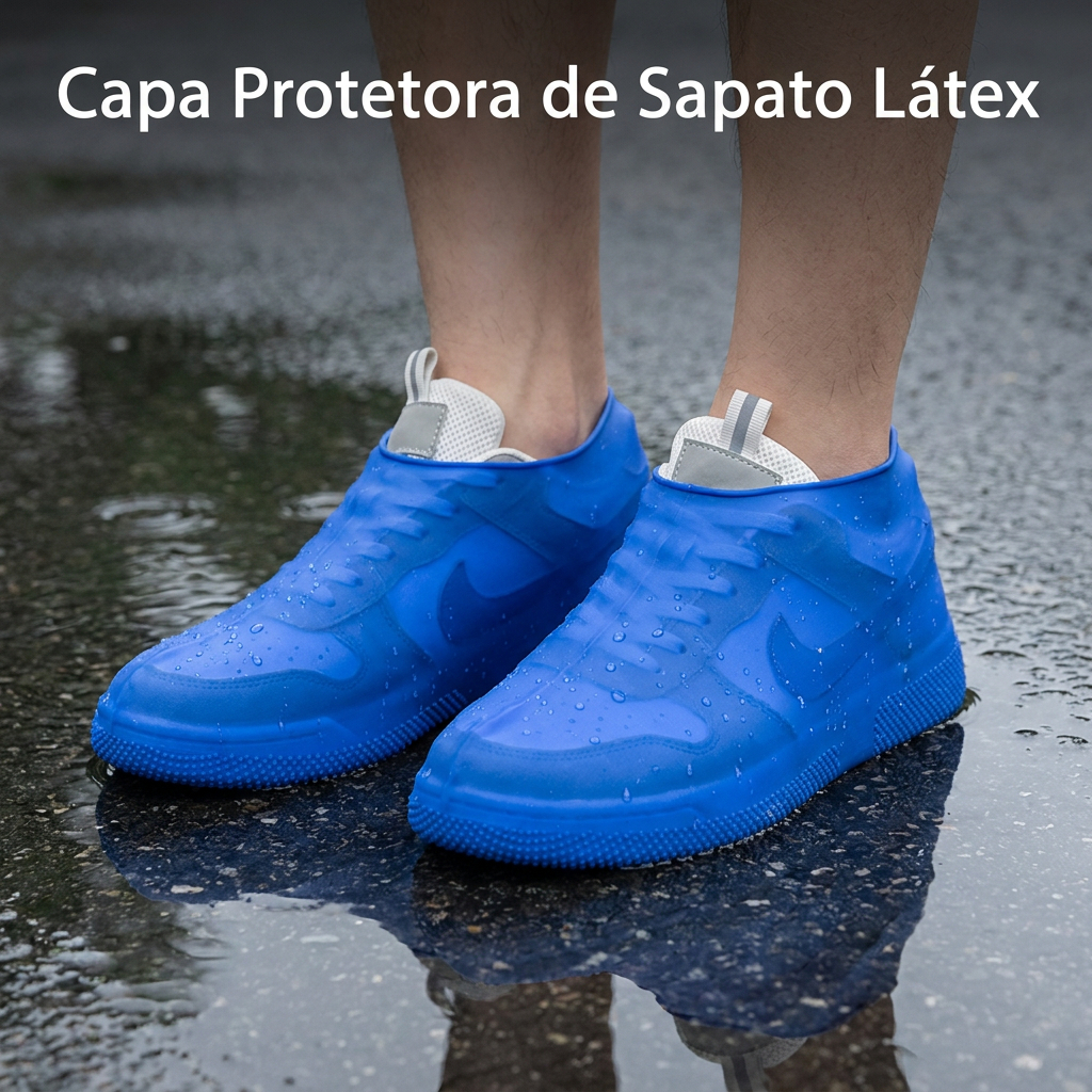 Protetor de Calçado para Chuva Unissex Antiderrapante Reutilizável Fácil de Limpar