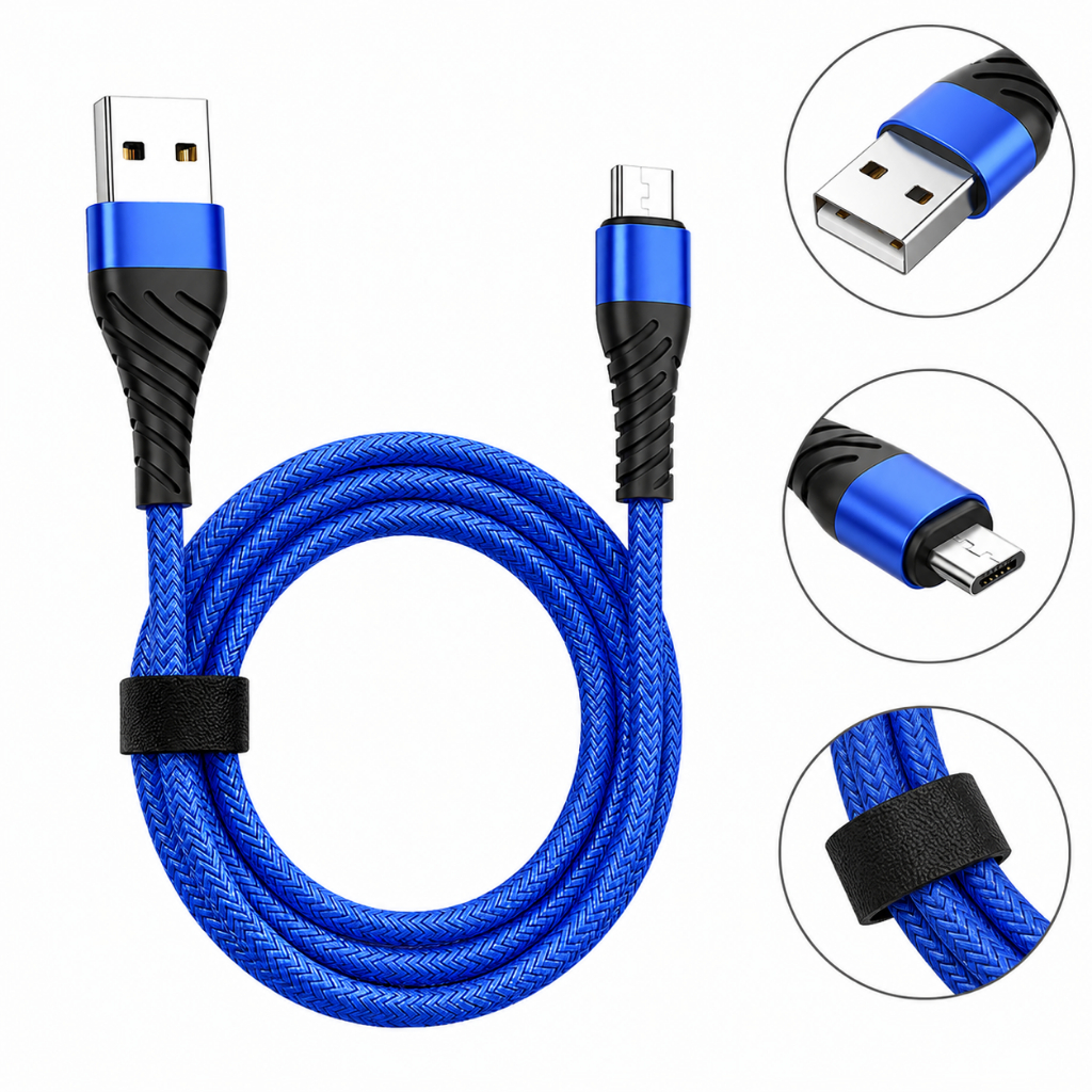 Cabo Carregador USB Micro-USB V8 3.4A Reforçado Nylon Inova
