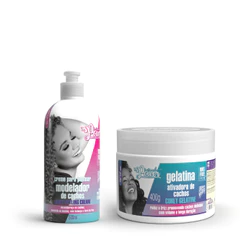 Kit Creme de Pentear Curly Styling 500ml + Gelatina Ativadora de Cachos Curly Gelatine 400g Soul Power