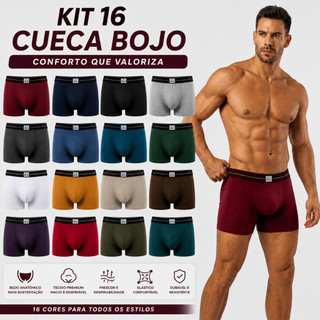 Kit 16 Cuecas Bojo Premium Conforto e variedade em um só kit.Ideal para o dia a dia, com cores sortidas, bojo anatômico