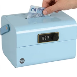 Cofre Infantil com Senha 3 Digitos Yale Cofrinho Educativo Azul