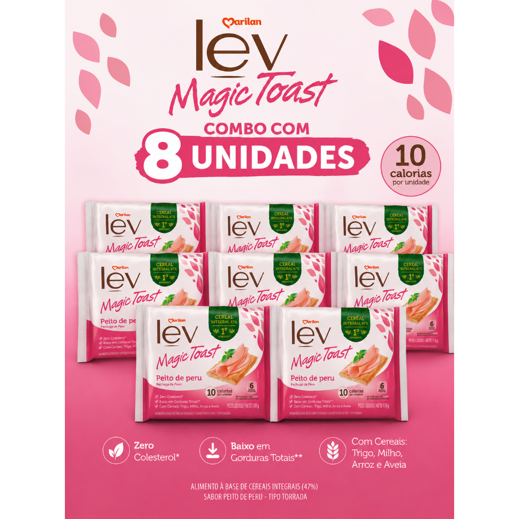 ComboS KIT -Torrada Lev Magic Toast Peito de Peru 110g