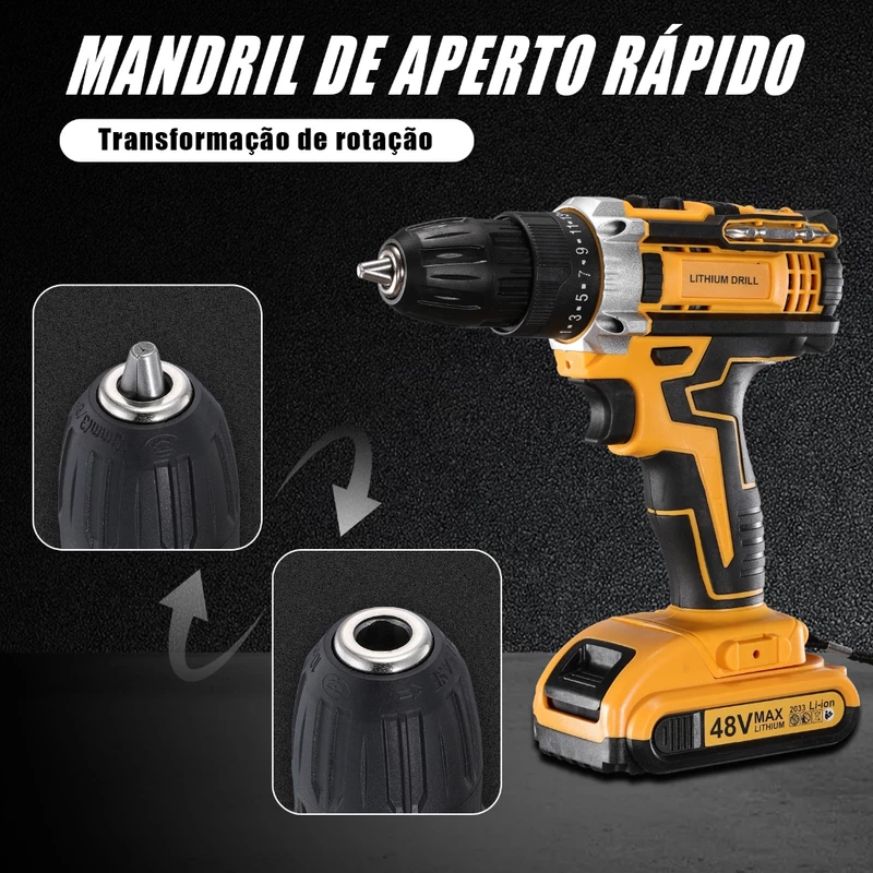 Parafusadeira e Furadeira Sem Fio 48V com Dupla Bateria — foto 2