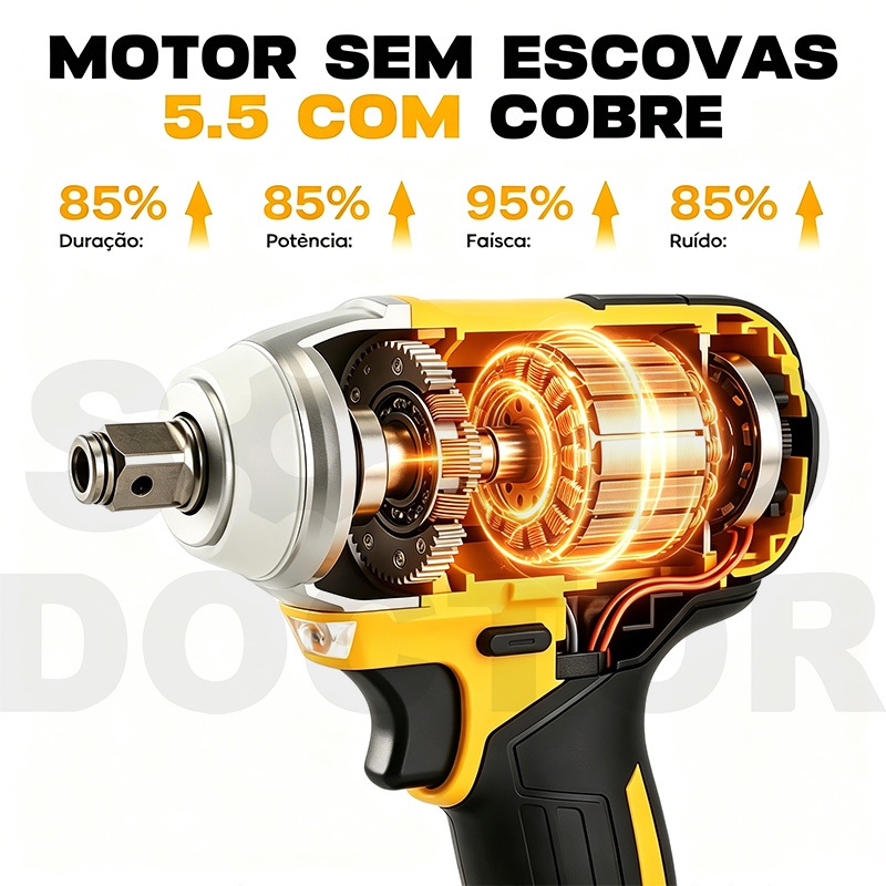 Furadeira Parafusadeira de Impacto Solid Doctor 48V 350NM Sem Fio Kit — foto 5