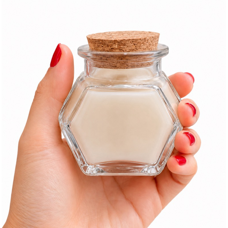 10 Potinho de Vidro 50ml Com Rolha de Cortiça Para Festa Casamento Batizado Porta Tempero