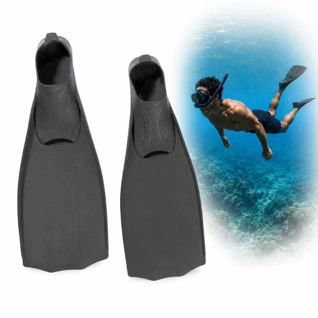Pé de pato profissional em silicone - Confortável, leve, para mergulho livre, snorkel e apneia