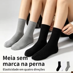 12/6/3 Pares Meia Cano Médio Unissex Esportiva Respirável Absorve Suor Anti-Odor Feminina Masculina