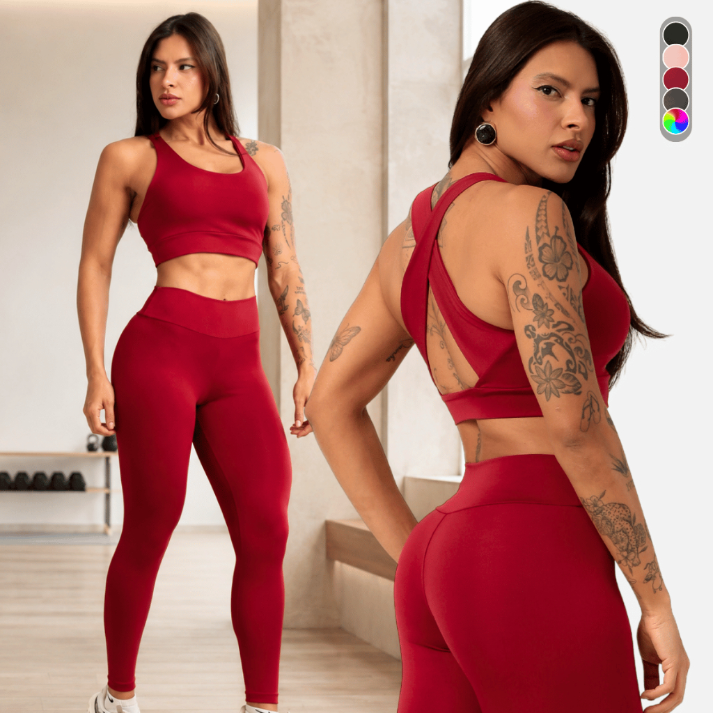 Conjunto Fitness Feminino Academia Zero Transparência Suplex Premium Legging Cintura Alta