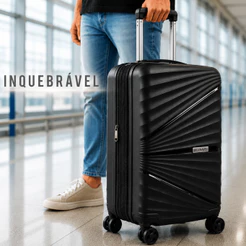 Mala 10kg Viagem Avião Bordo com Divisória e Cadeado Padrão ANAC 55X35X25 Giratória Anti-Furto Rodinhas 360° Cabine