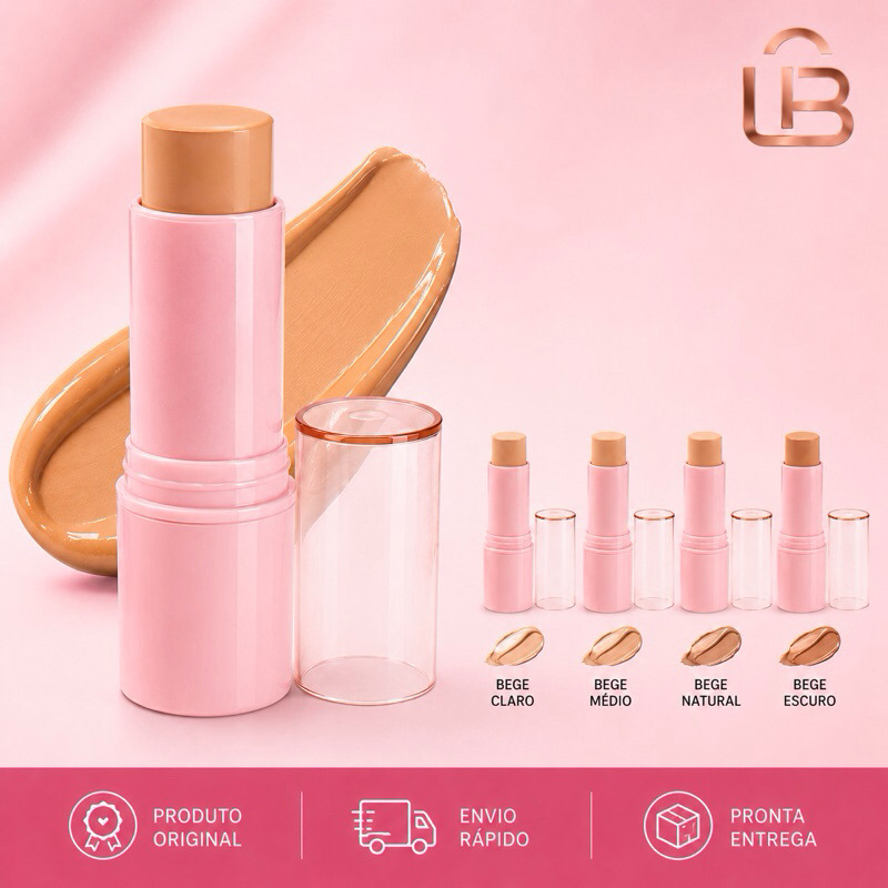 Maquiagem Base Bastão Stick Ruby Rose Perfect Blend 6,68g Alta Cobertura Uniforme Facial
