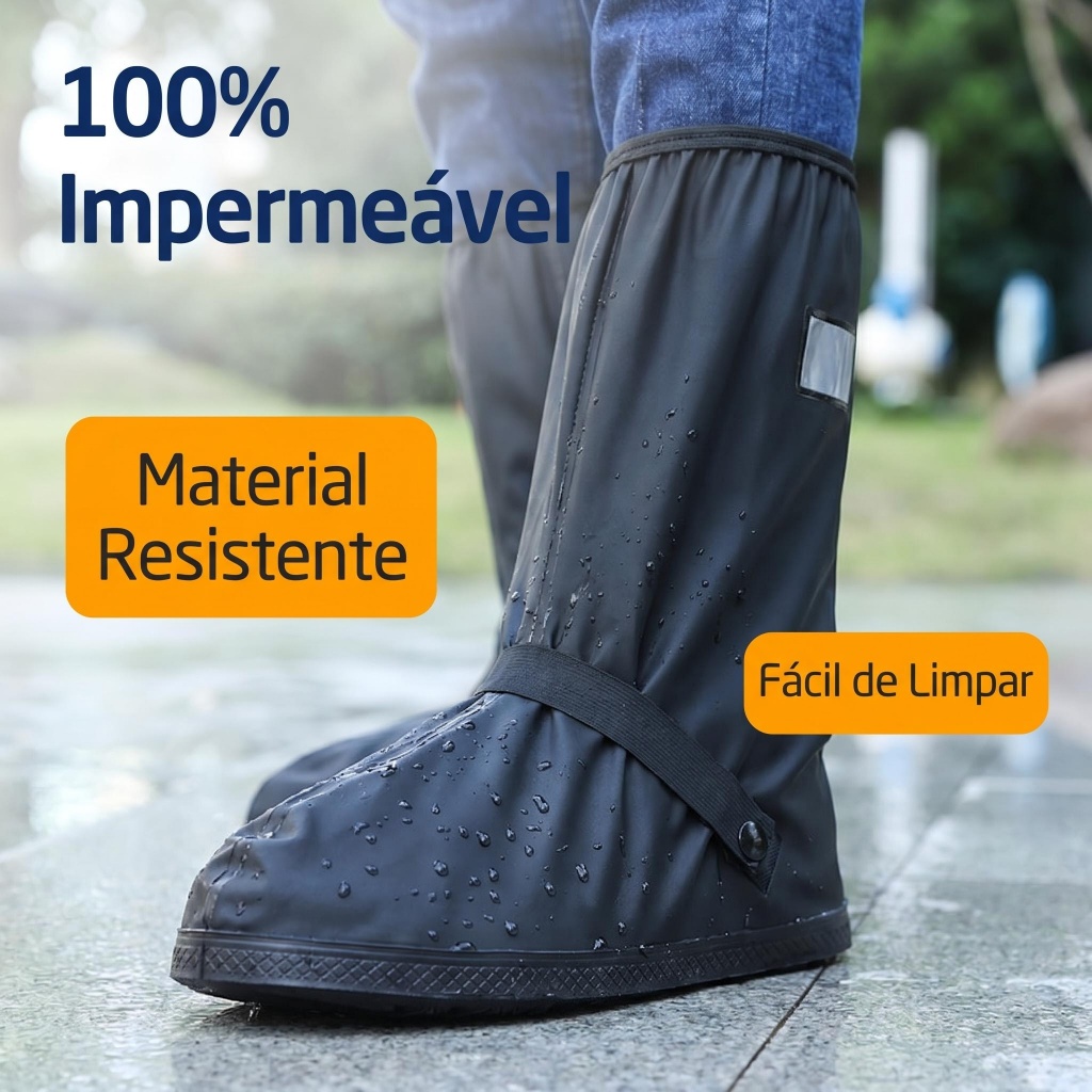 Capa de Sapato Impermeável Cano Alto Antiderrapante 5 Tamanhos