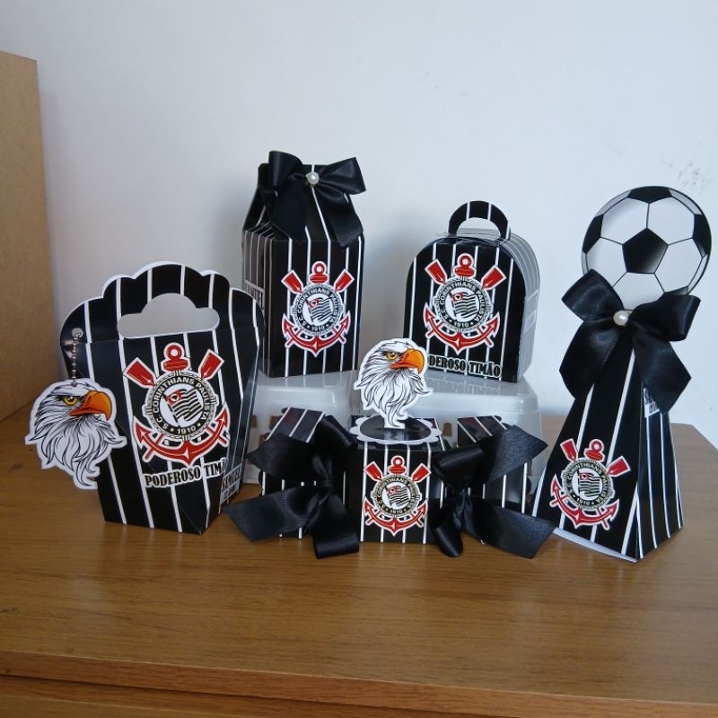 Kit Caixas Personalizadas Corinthians / Lembrancinha de Festa /Aniversário / Comemoração