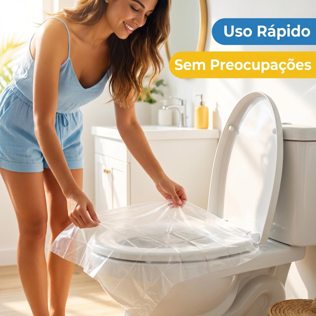 Capa Vaso Sanitário Descartável Plástico Higiene Fácil Uso
